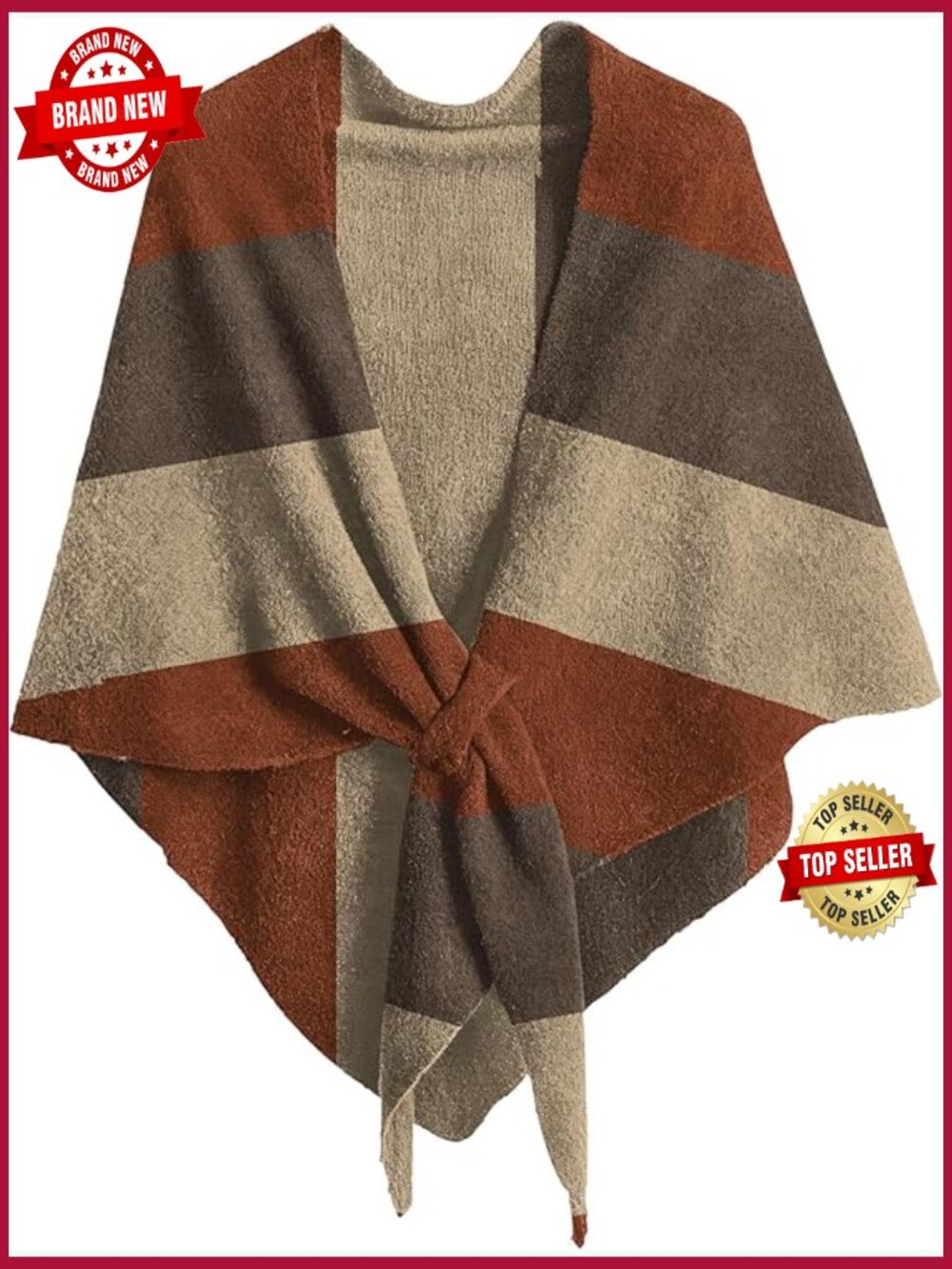 Soft Shawl Wrap Open Front Knitted Poncho Sweater for Women | Casual & Stylish